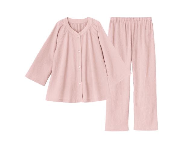 新品✨ シャルレ 婦人ナイティ ８分袖 Lサイズ ピンク 涼しい 軽い 天然素材