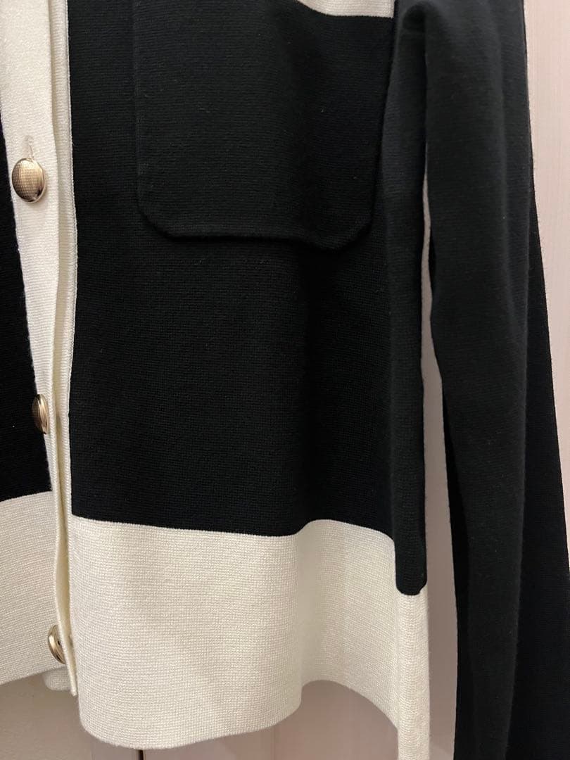 M PREMIER♡未使用新品バイカラー カーディガン トップスsize38