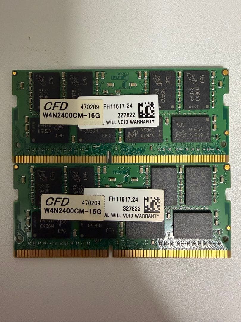 ノートPC用 32GB (16GB×2枚) Crucial DDR4-2400