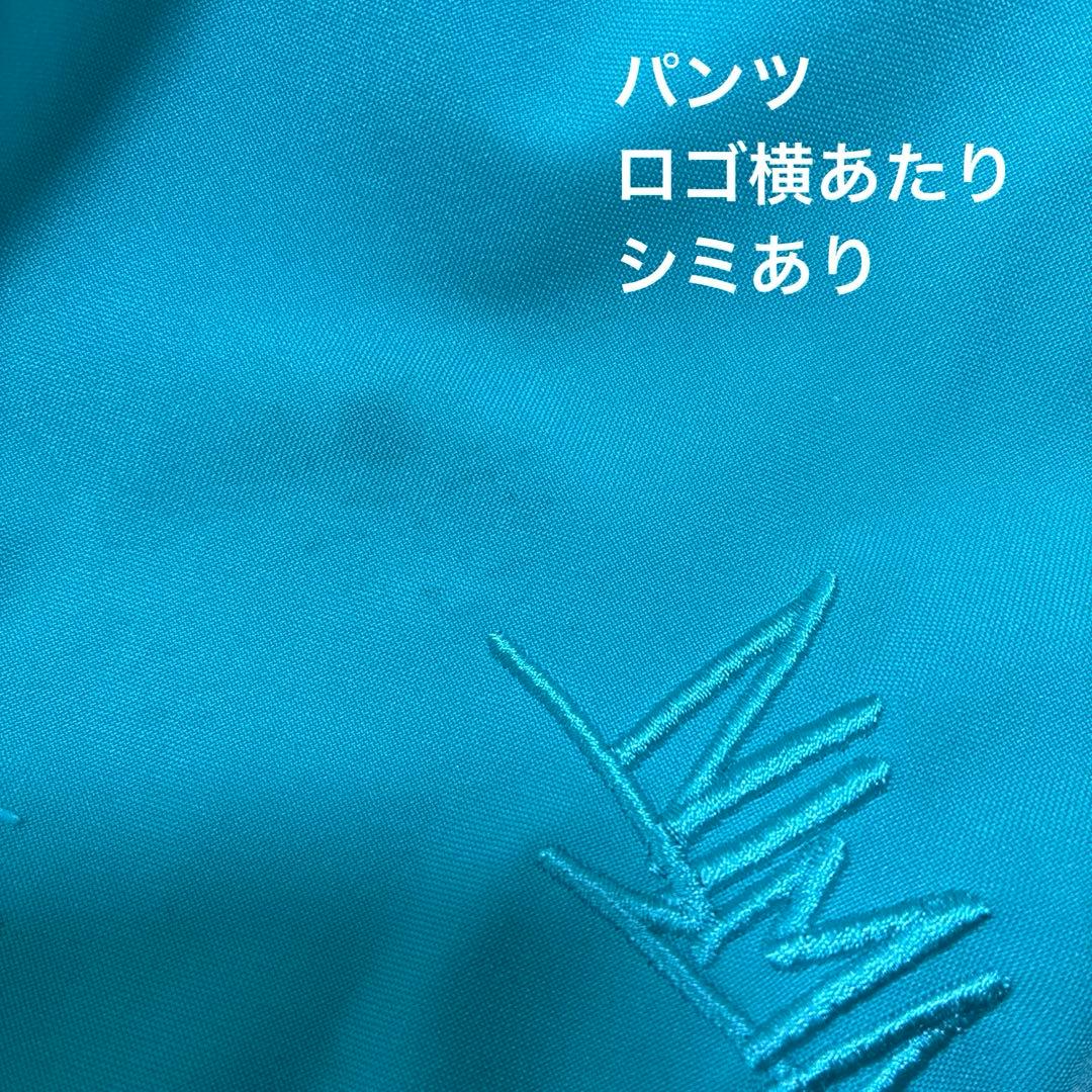 スキーウェア　130 nima ブルー系×ミント　サスペンダー付きパンツ