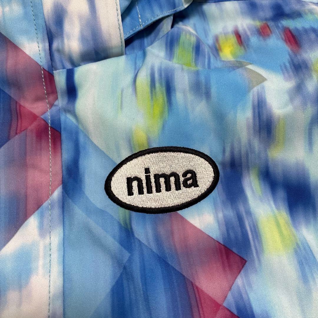 スキーウェア　130 nima ブルー系×ミント　サスペンダー付きパンツ
