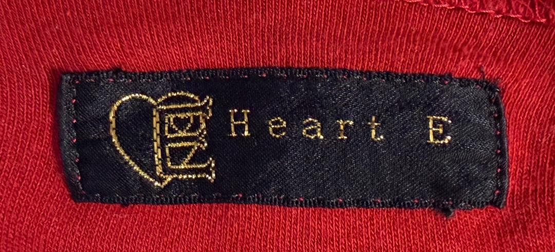 はしごレースカーディガン エンジ×白 Heart E