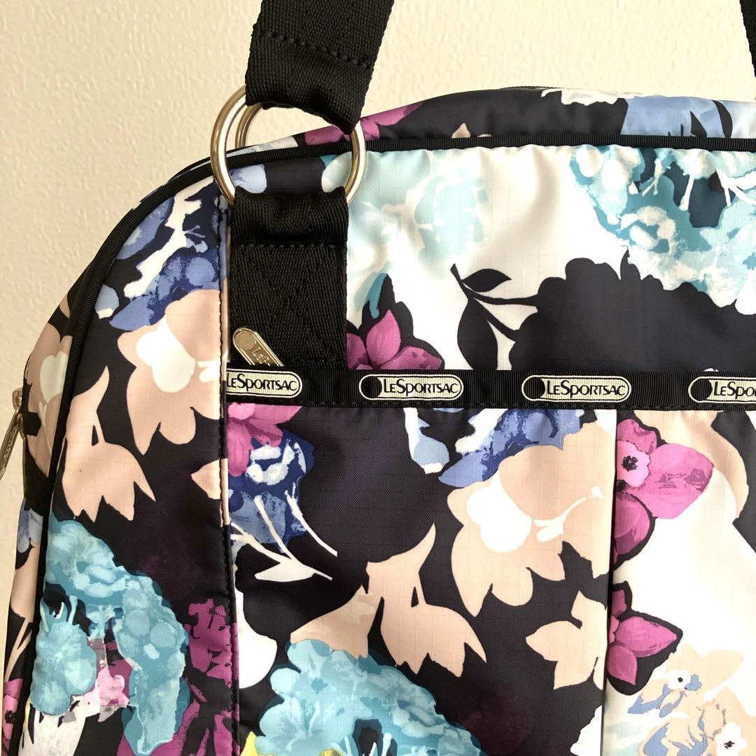 美品　LESPORTSAC レスポート　花柄ボストンバック　旅行　タブレット入れ