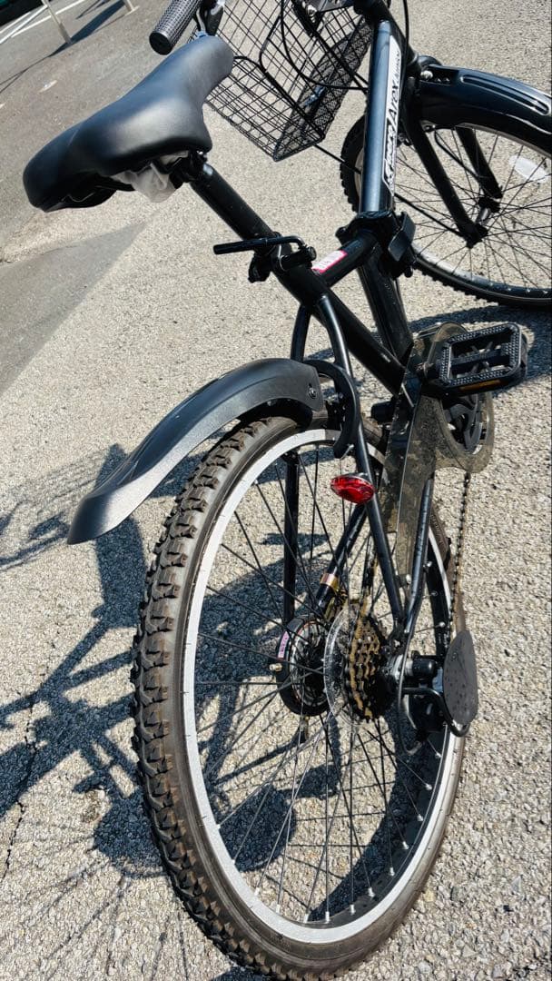 「悪魔」美品・即乗りOK24インチ折りたたみ自転車6段変速カゴ鍵ライト付き
