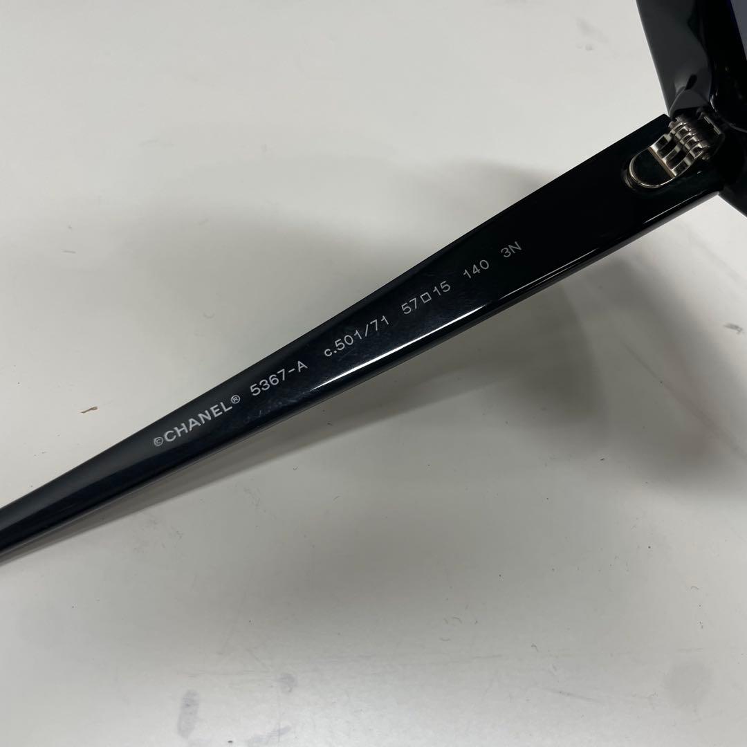 プ*プ様 CHANEL ブラック ヘキサゴン サングラス ケース付き