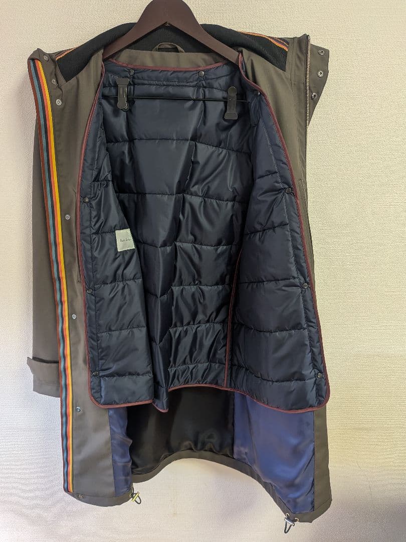 美品　PaulSmith　カーキ　 モッズコート ライナー、フード着脱可