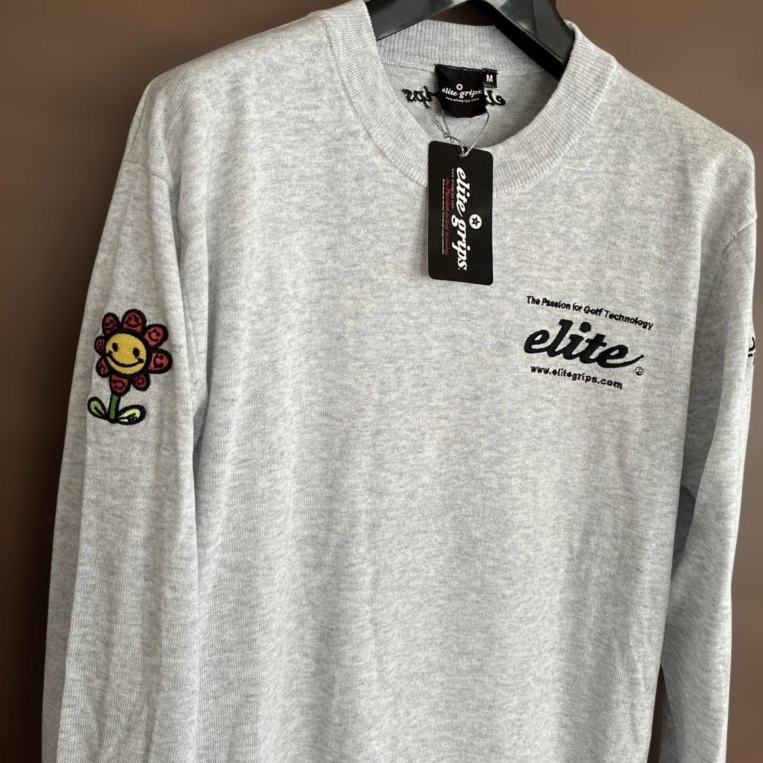 【新品】エリートグリップ elite grips ゴルフメンズセーターM グレー