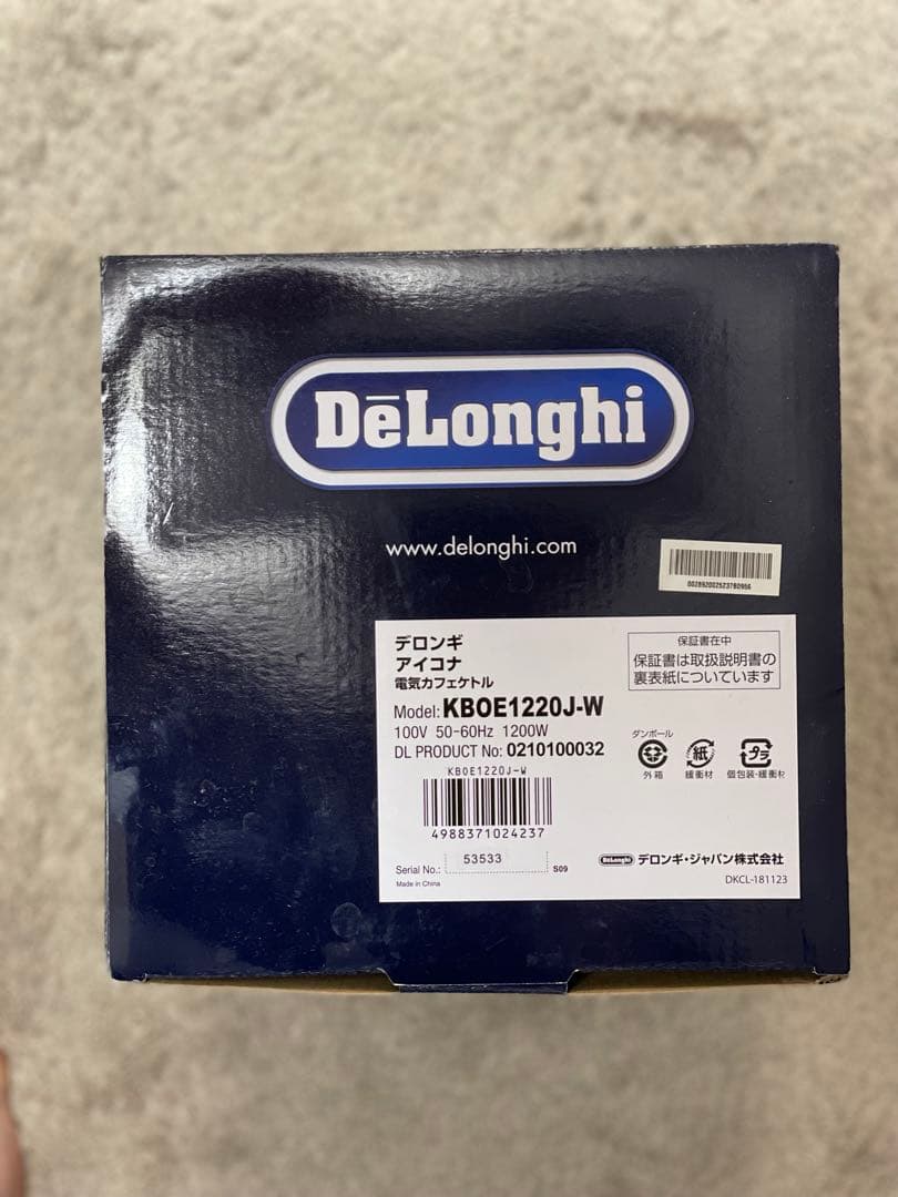 DeLonghi Icona 電気ケトル KBOE1220J-W