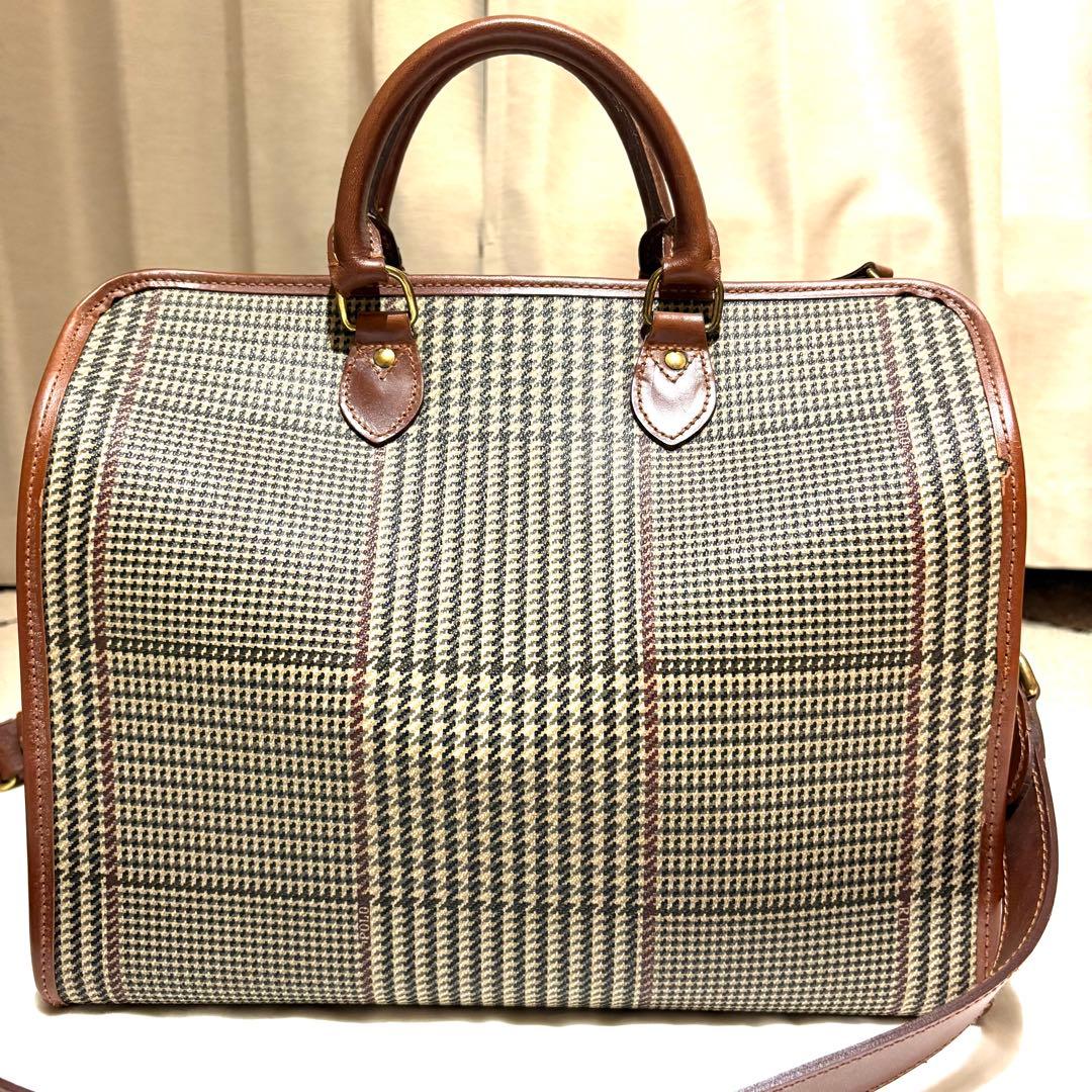【極希少　美品】ポロラルフローレン　千鳥格子　ボストンバッグ　2way　大容量