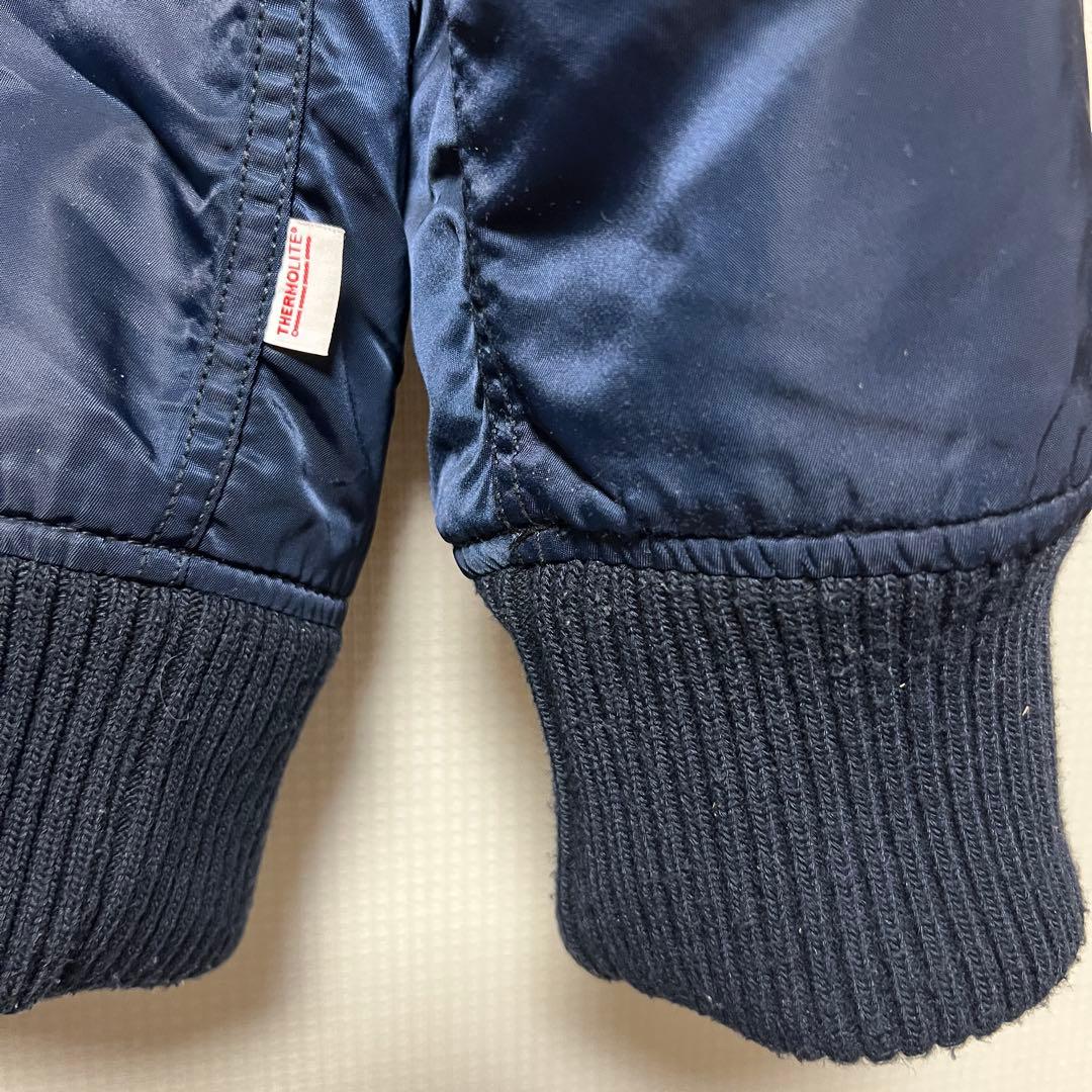 ALPHA INDUSTRIES フーデッド リブジャケット ネイビー 3L