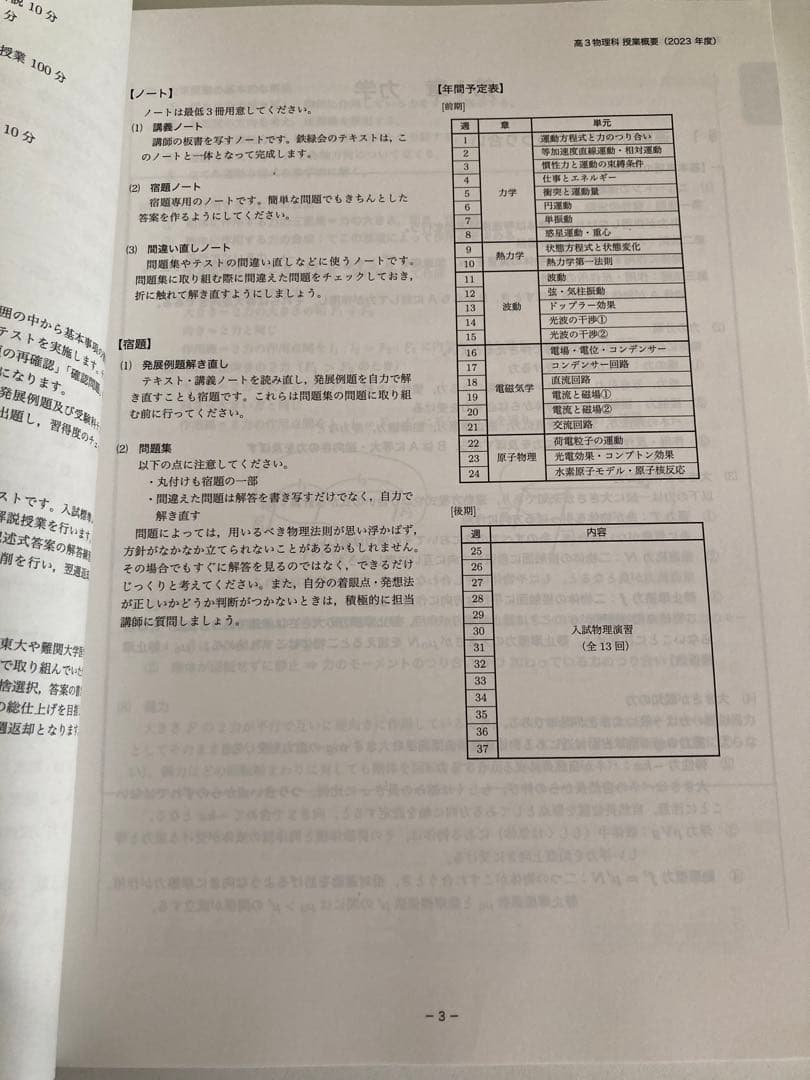 鉄緑会　2023物理受験講座問題集　物理発展講座2冊セット