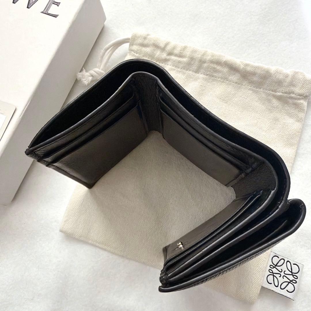 LOEWE ロエベ　財布　三つ折り財布　アナグラムトライフォールド　ブラック　黒