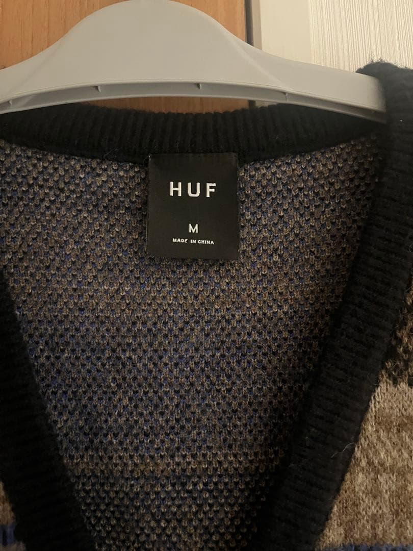 HUF ノルディック柄 ジップアップベスト M