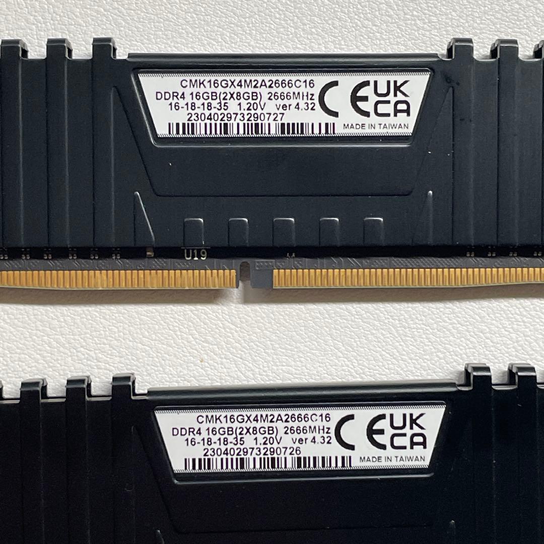 DDR4 16GB (2x8GB) Corsair ２個セット(8GB×4枚)
