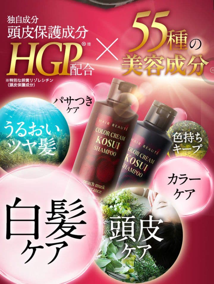 COLOR CREAM KOSUI SHAMPOO ダークブラウン 2本セット
