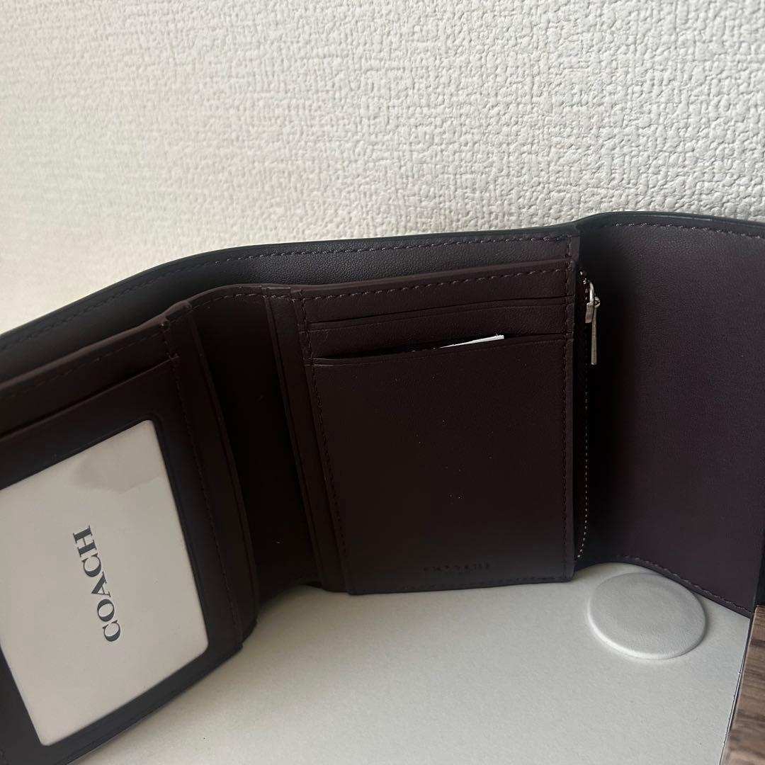 COACH 三つ折り財布 黒 モノグラム