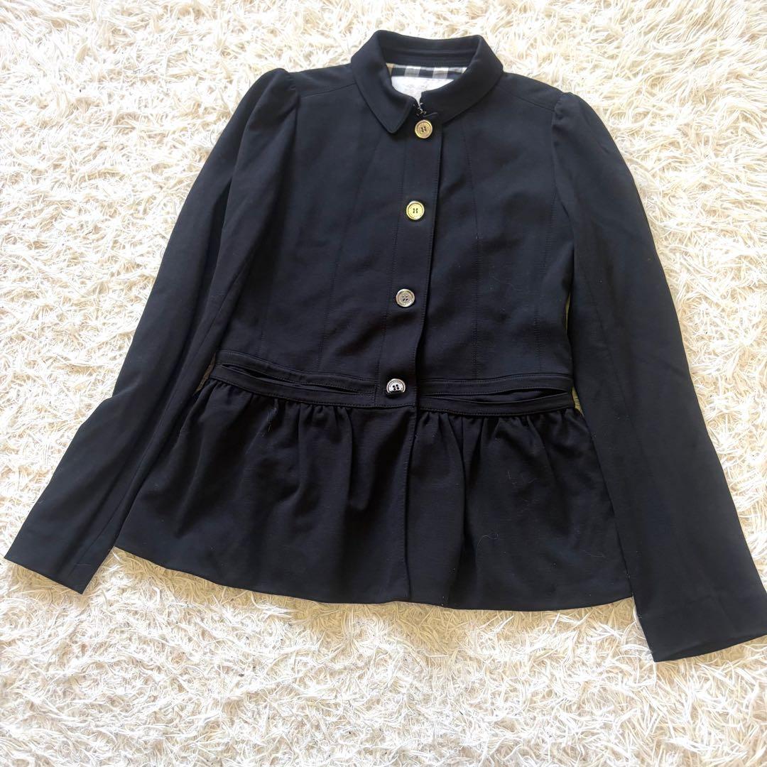 【美品】BURBERRY ノバチェック ショートコート ブラック 薄手 トレンチ