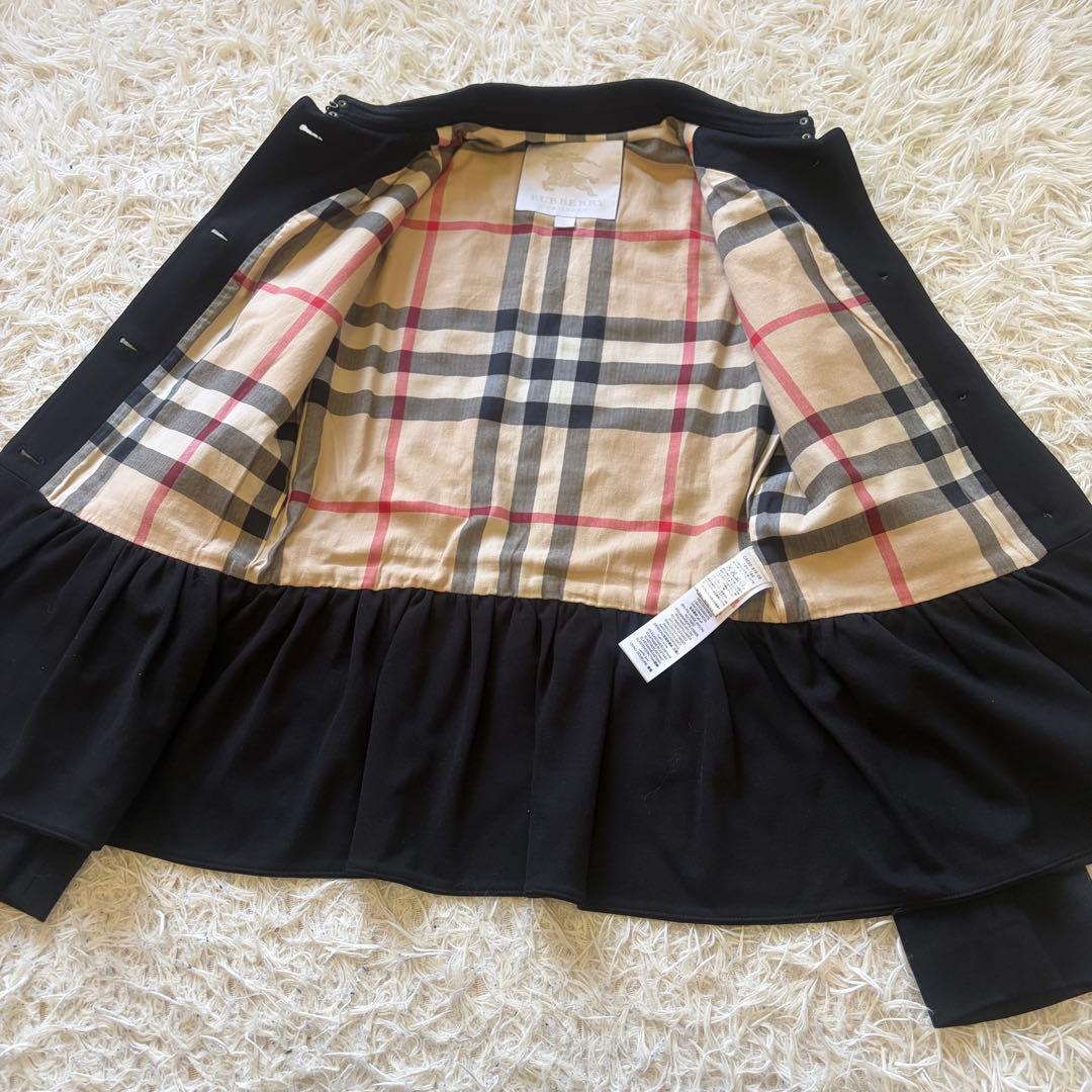【美品】BURBERRY ノバチェック ショートコート ブラック 薄手 トレンチ