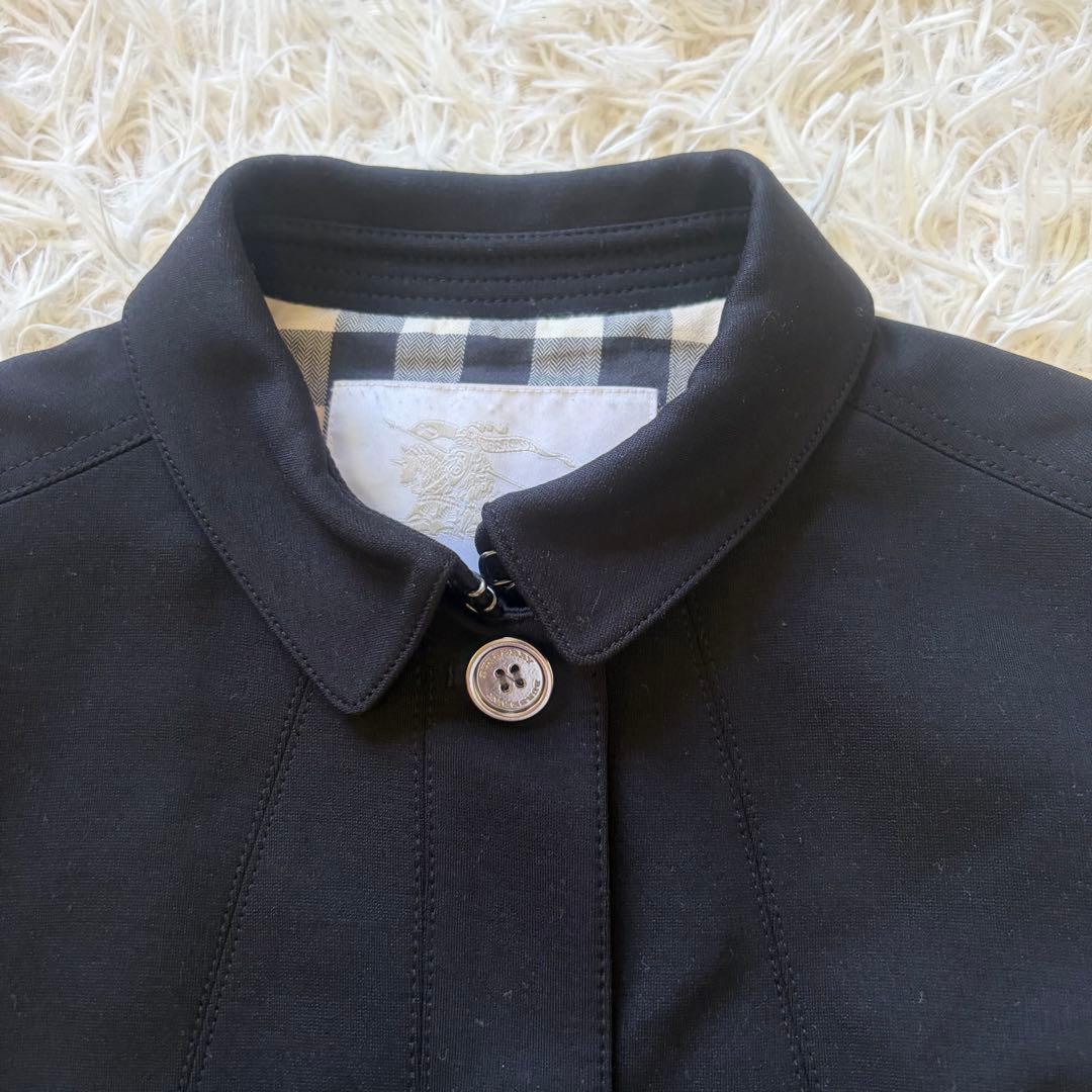 【美品】BURBERRY ノバチェック ショートコート ブラック 薄手 トレンチ