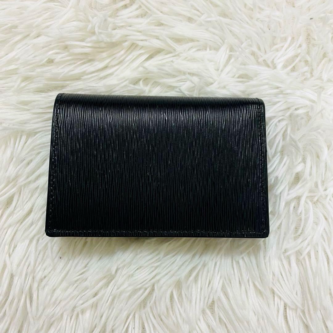 未使用級✨付属完備✨PRADA 二つ折り財布 トライアングル レザー ブラック