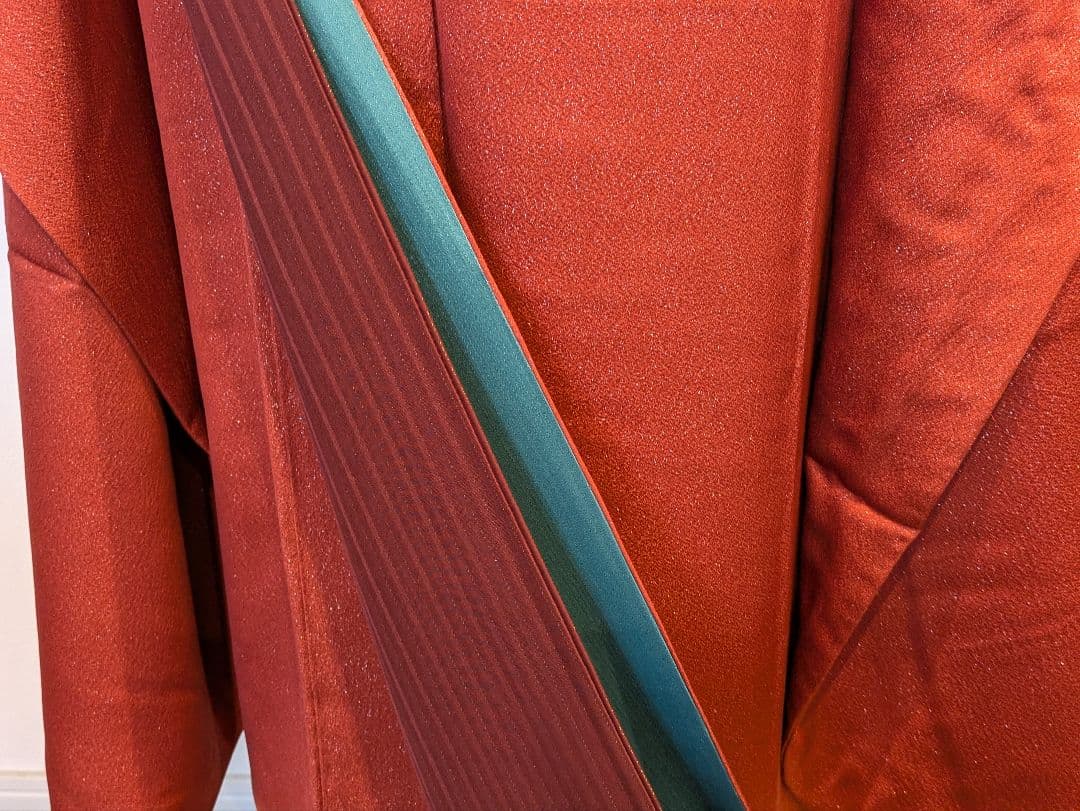 振袖フルセット 身丈167裄67.5 赤 茜色 色無地振袖 逸品 成人式