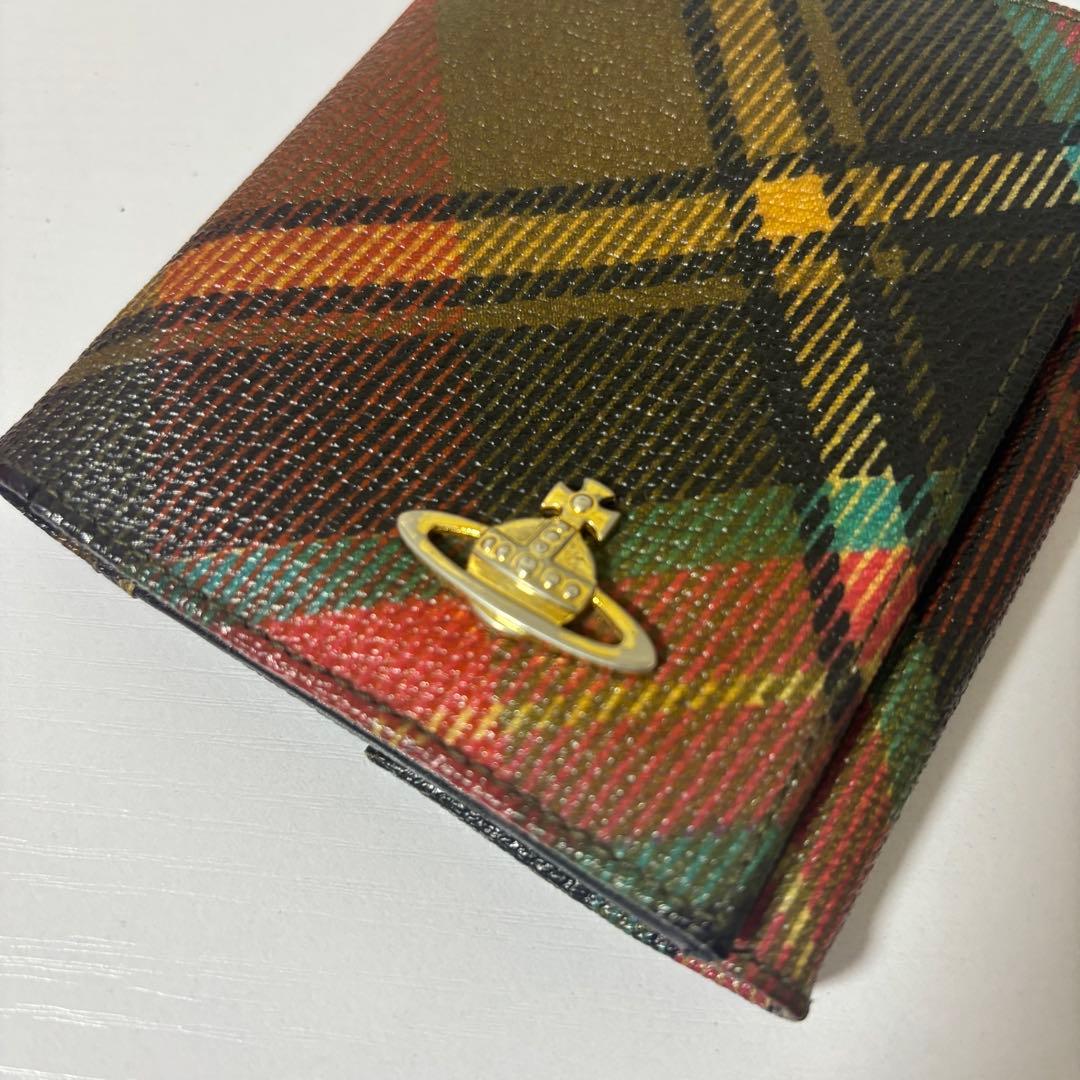 0071 vivienne westwood タータンチェック オーブ 折り財布