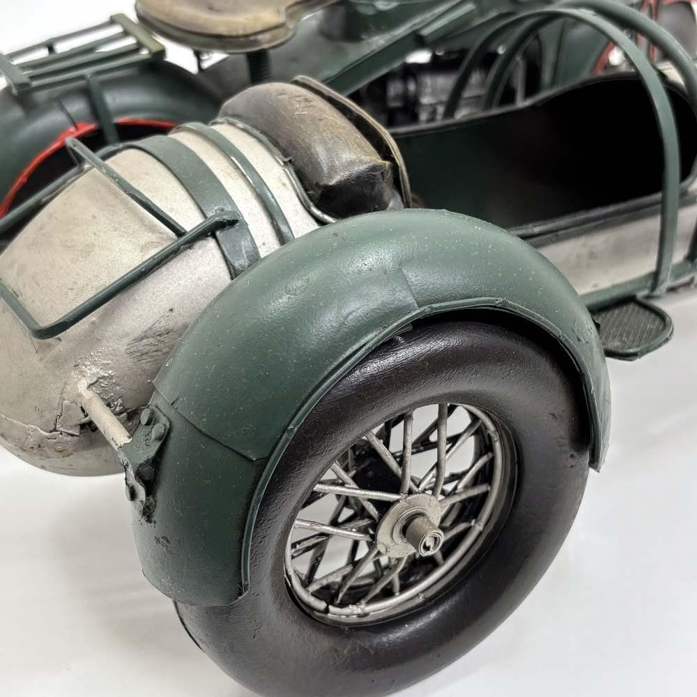  R75風 サイドカー付 オートバイ ブリキオブジェ レトロ
