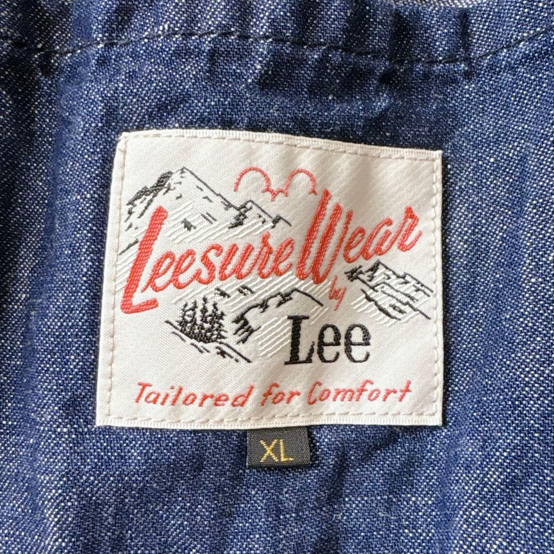 Lee デニム カバーオール ショップコート XL 綿 麻 インディゴ 廃盤