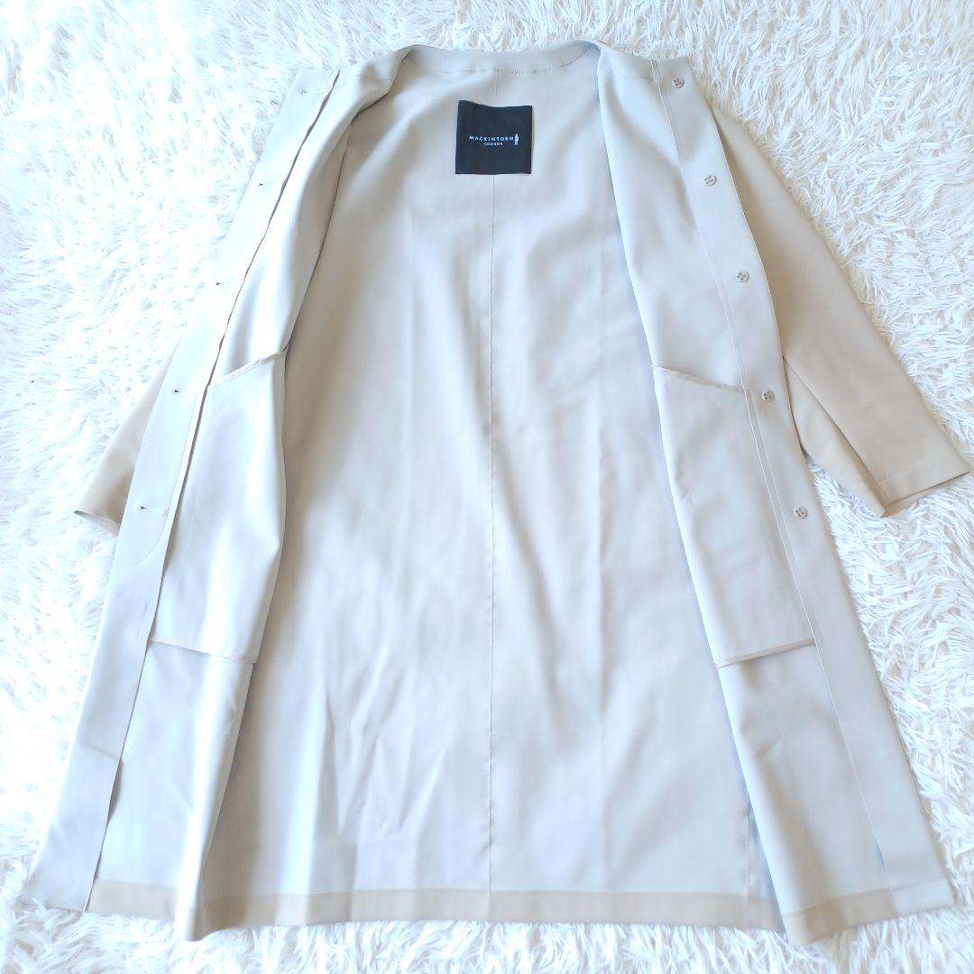 美品　マッキントッシュロンドン　ボンディング　ノーカラーコート　ベージュ　38