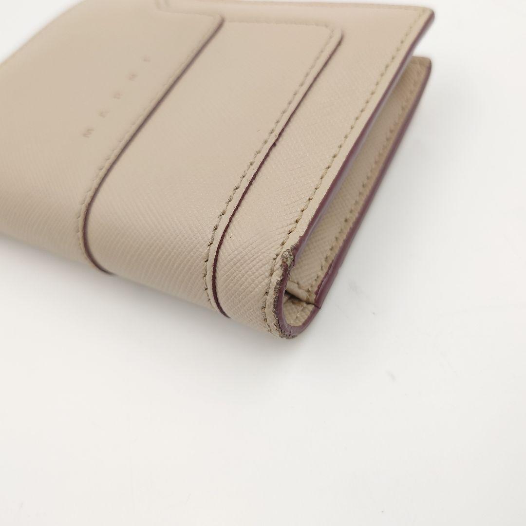 MARNI 2つ折り財布 サフィアーノレザー ベージュウォレット マルニ