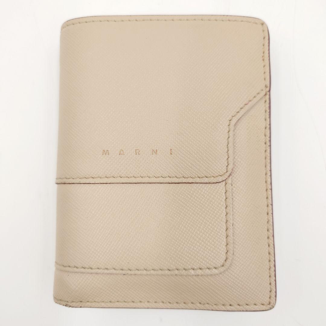 MARNI 2つ折り財布 サフィアーノレザー ベージュウォレット マルニ