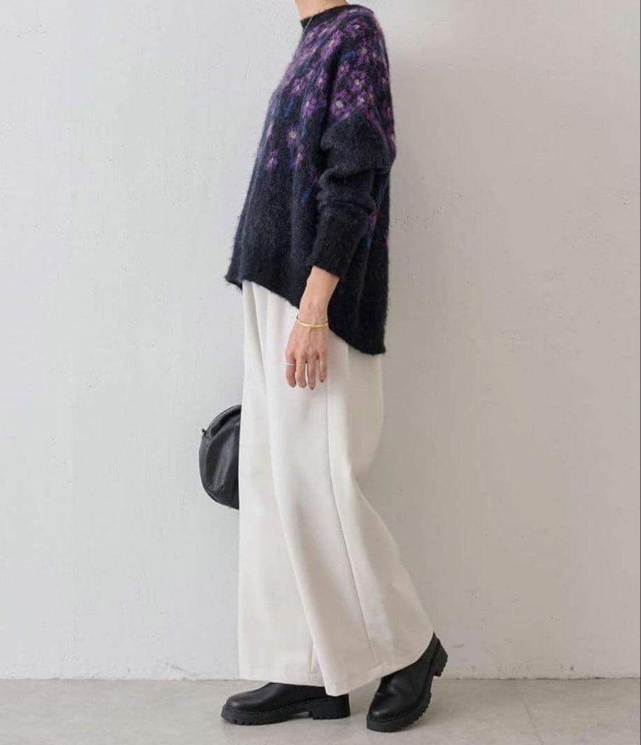 【美品】BEARDSLEY ビアズリー 花柄 モヘア ニット フリーサイズ