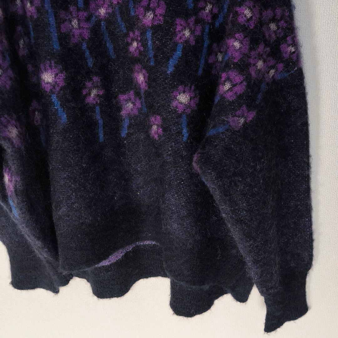 【美品】BEARDSLEY ビアズリー 花柄 モヘア ニット フリーサイズ