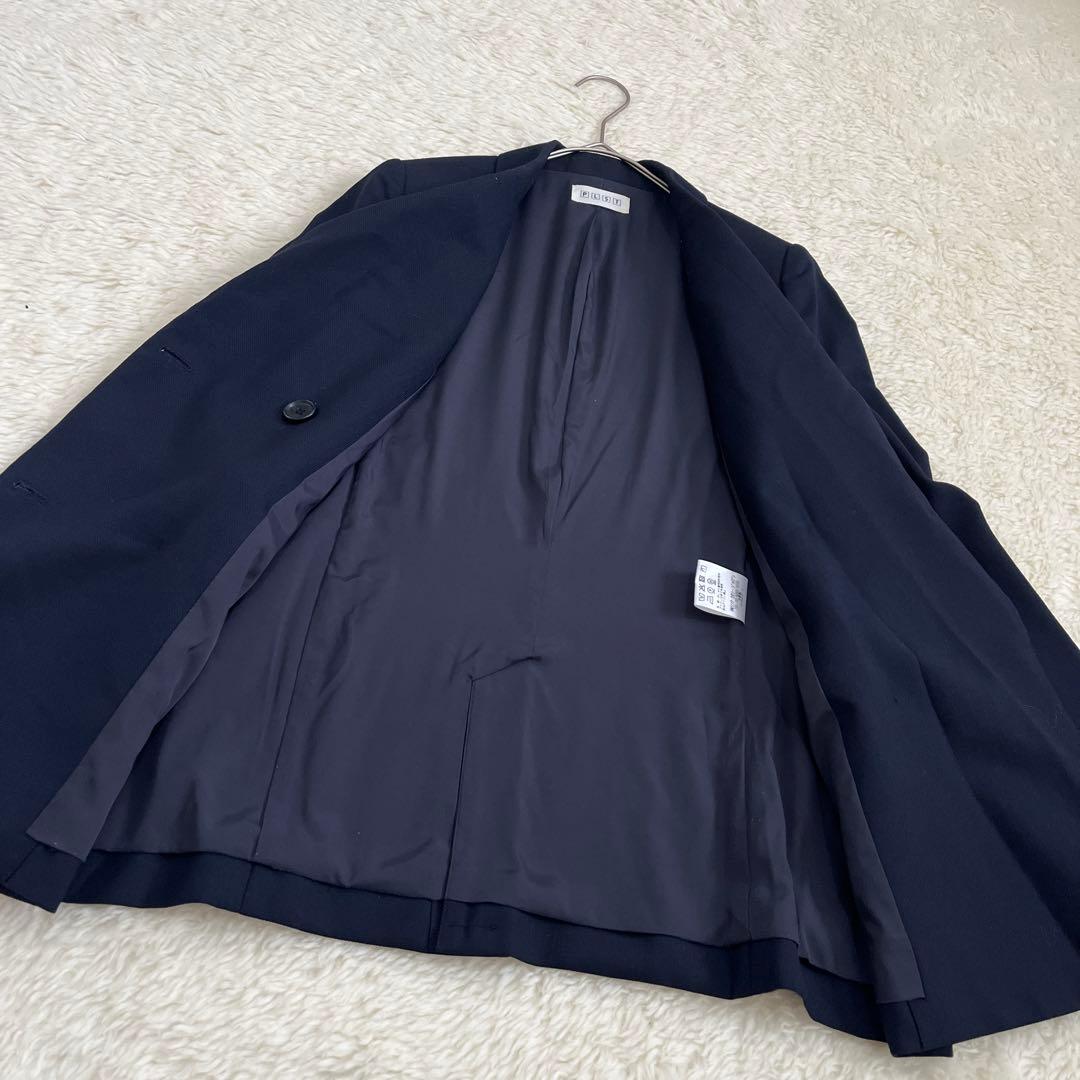 【美品】PLST　プラステ　紺ブレ　ダブルジャケット　ネイビー　銀ボタン　洗濯可