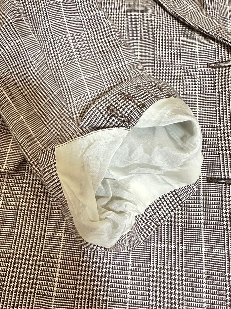 UNITED ARROWS リネンブレザー 38(M) チェック柄ジャケット