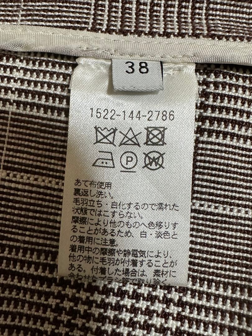 UNITED ARROWS リネンブレザー 38(M) チェック柄ジャケット