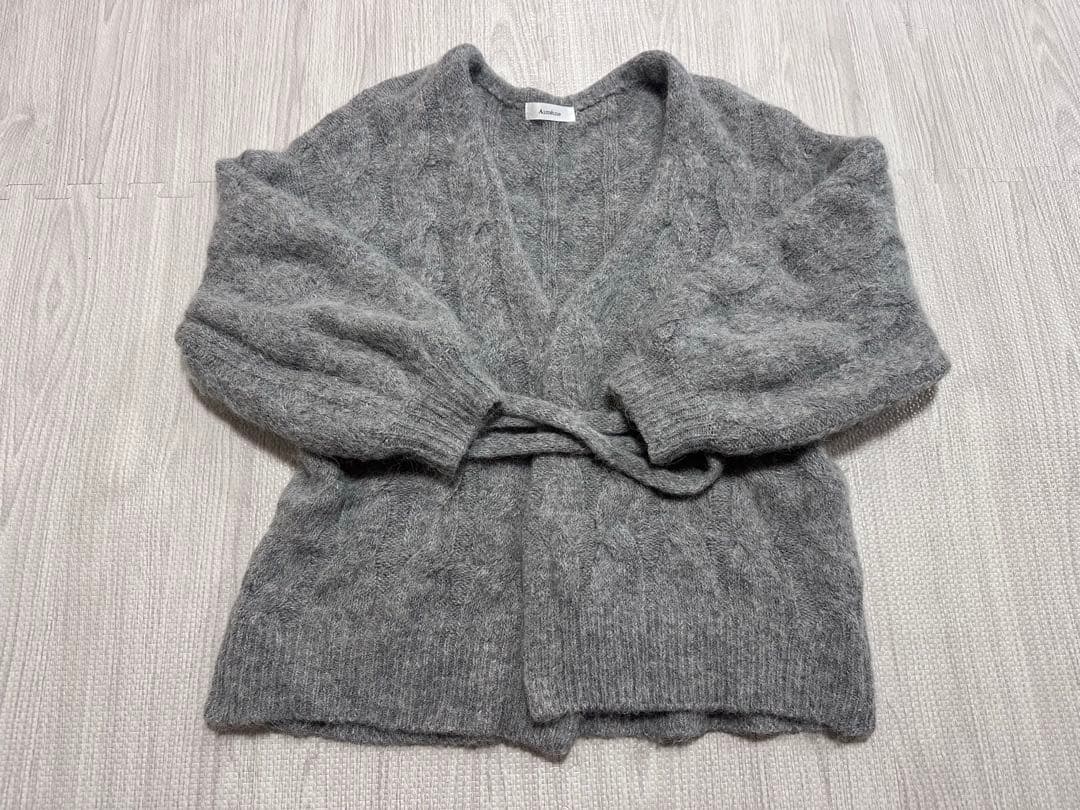 aimeine アルパカケーブルガウンカーディガン