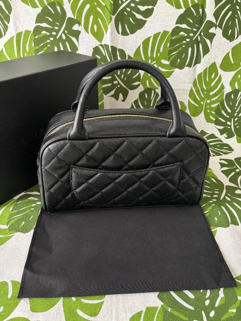 【即納】マトラッセ キャビアスキン ボストンバッグ ブラック ゴールド金具 美品