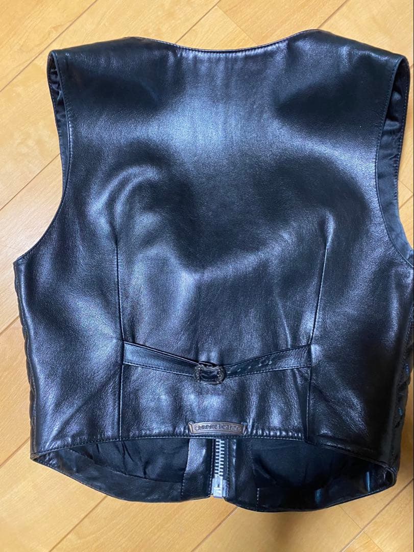[正規品]CHROME HEARTS クロムハーツ キルティングレザーベスト