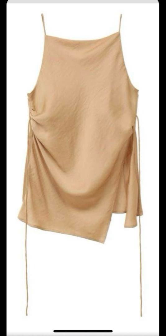 トップス CLANE DRAPE SATIN CAMISOLE TOPS