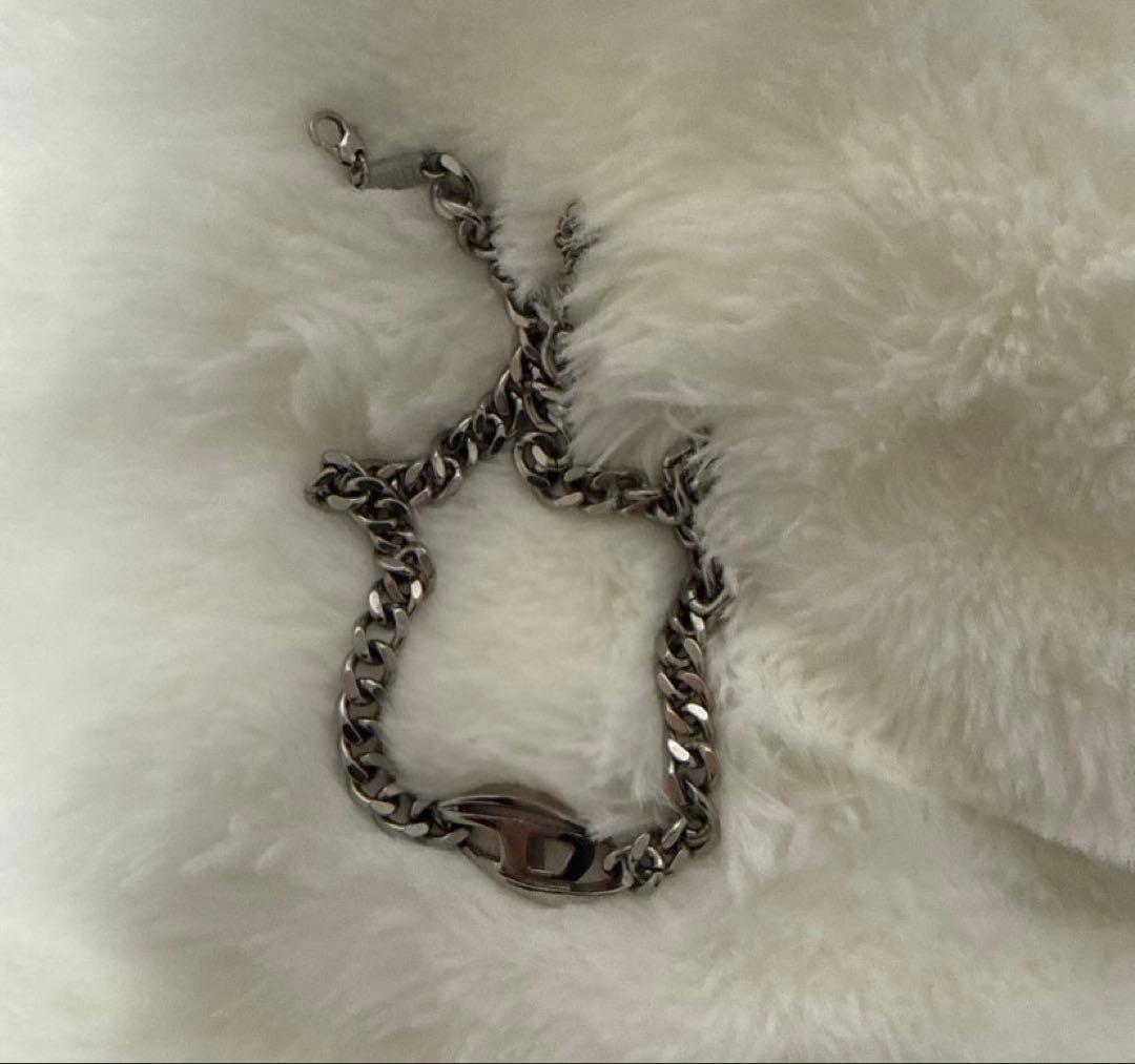 DIESEL ディーゼル Oval D カーブ チェーン ネックレス