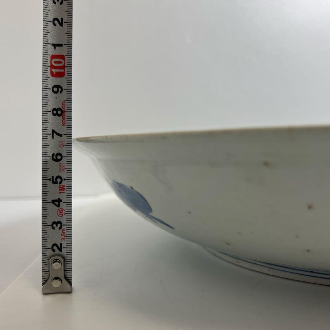 江戸中期　藍柿右衛門大皿　直径34㎝　東Y7-1006①