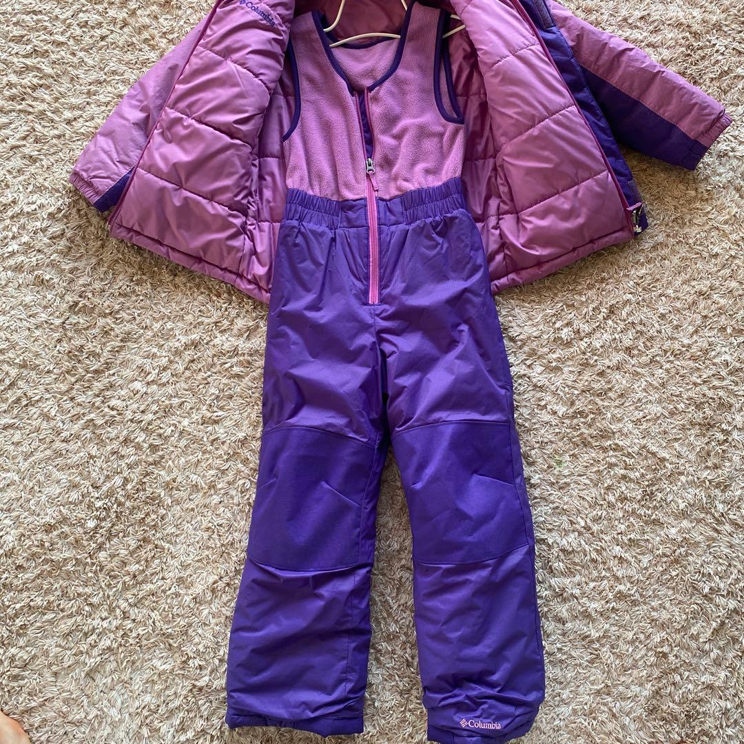 【美品】Columbia 子ども用スキーウェア 紫/ピンク　リバーシブル