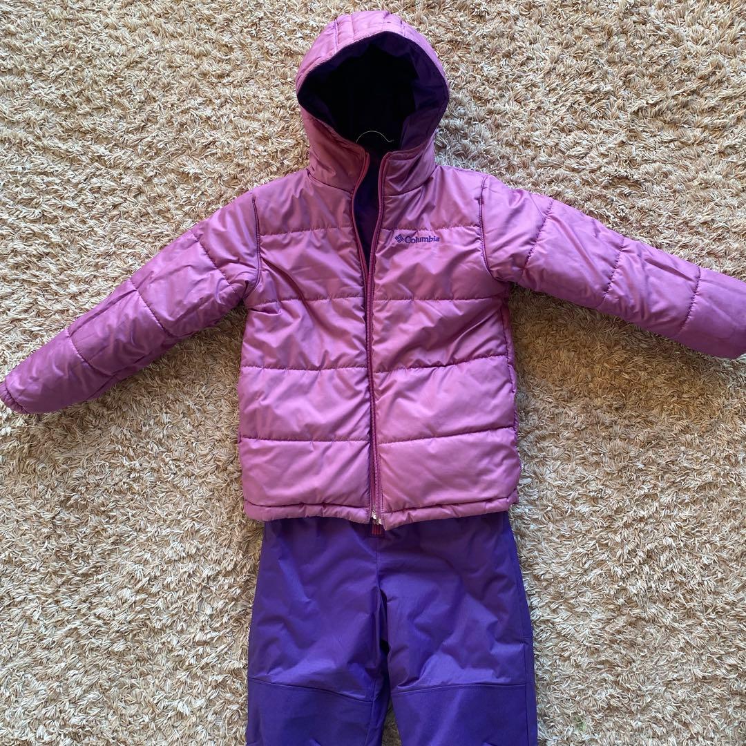 【美品】Columbia 子ども用スキーウェア 紫/ピンク　リバーシブル