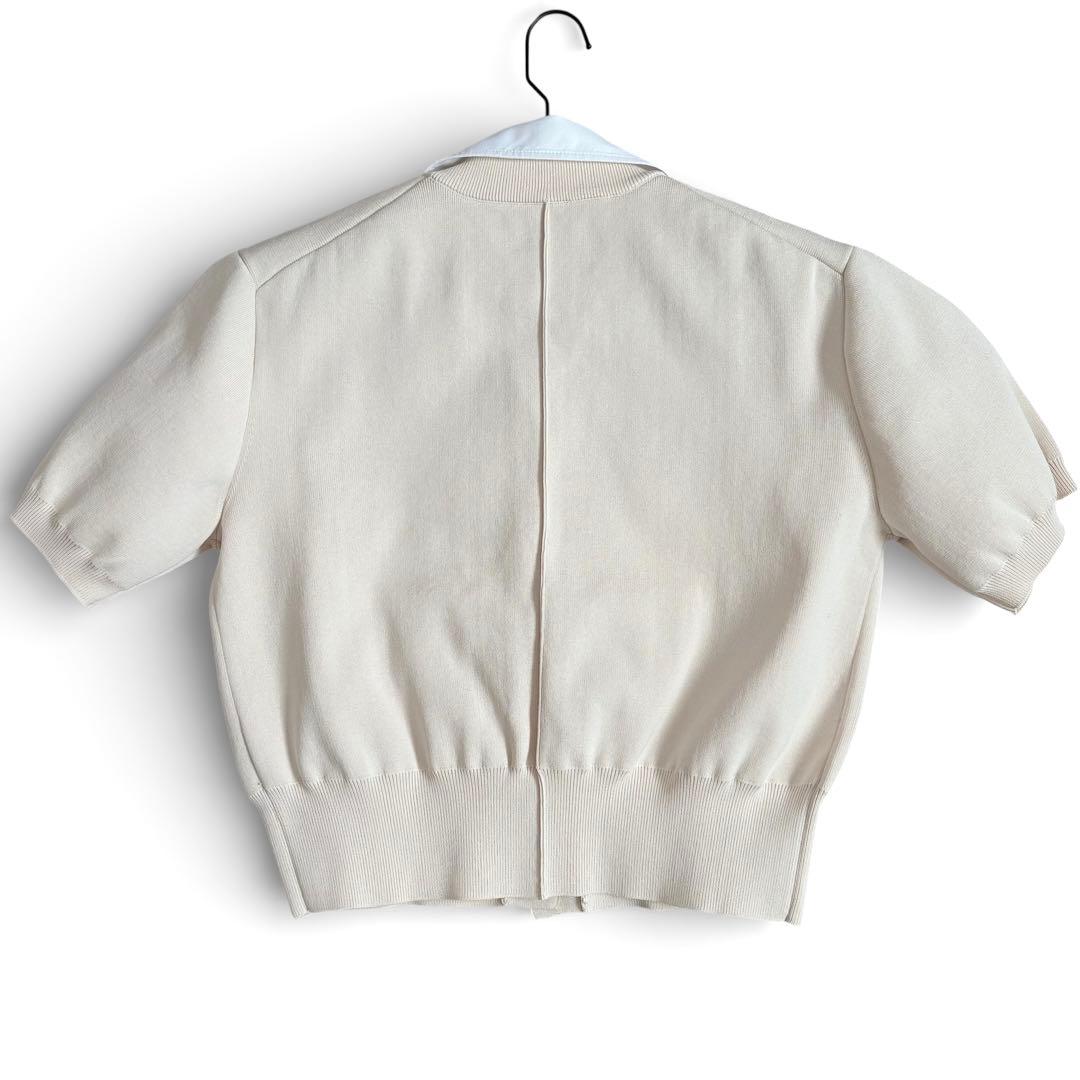 ADAM ET ROPÉカラー付きハーフスリーブカーディガン 2way 25AW