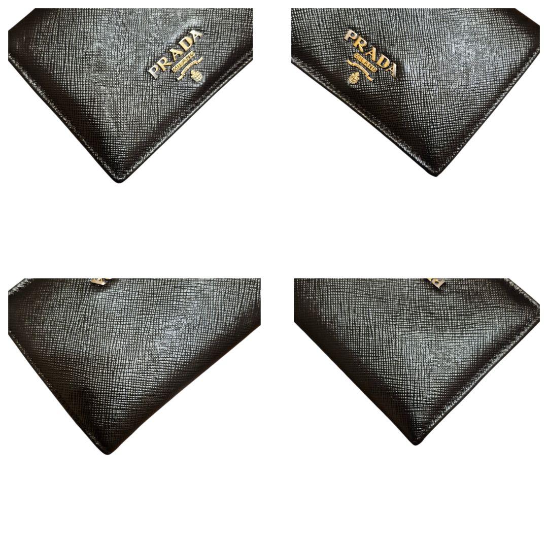 ＰＲＡＤＡ　プラダ　サフィアーノ　二つ折り財布　ブラック革 　　ｊ