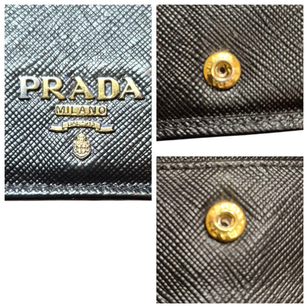 ＰＲＡＤＡ　プラダ　サフィアーノ　二つ折り財布　ブラック革 　　ｊ