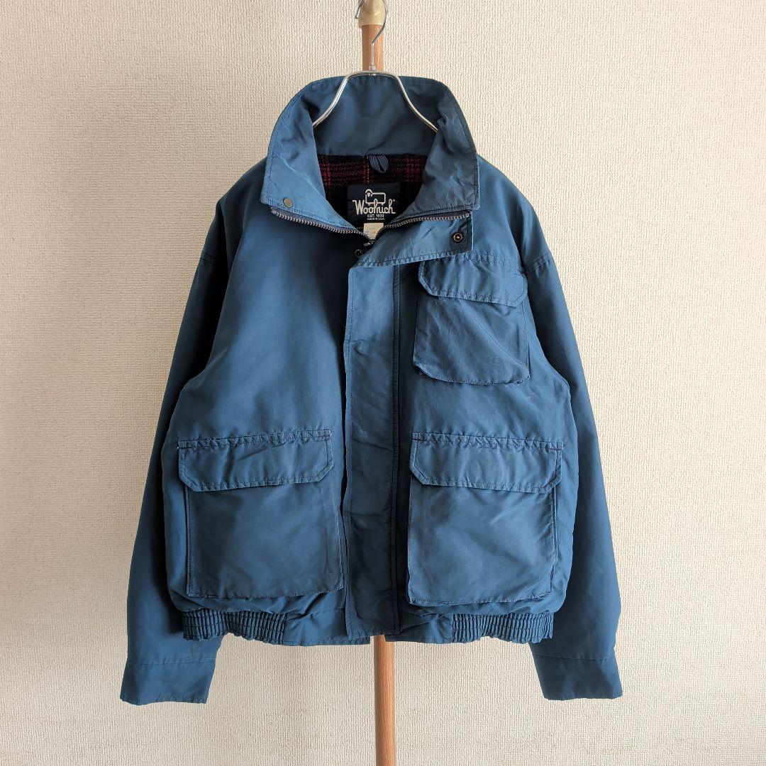 80s ウールリッチ ブルゾン ジャケット チェック裏地 USA製
