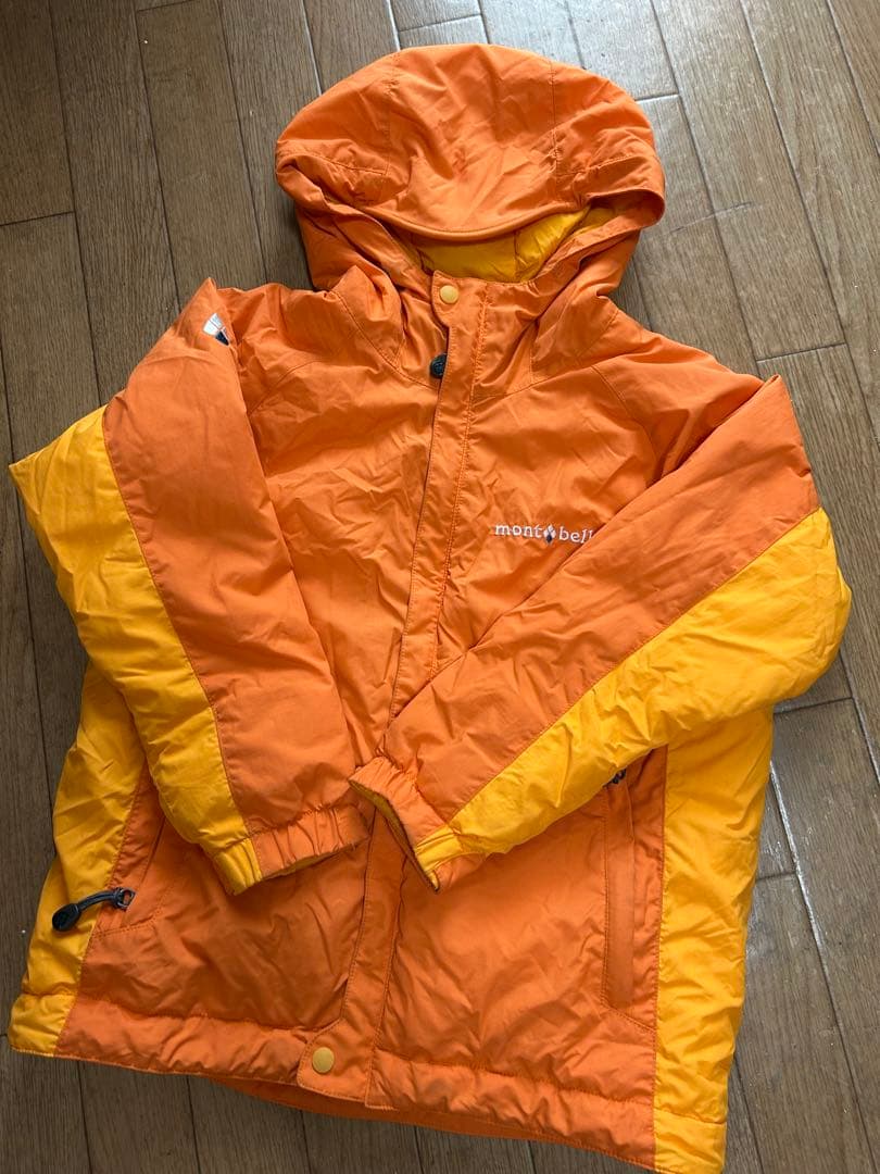 【美品】モンベルmont-bell スキーウェア　上下セット　130 オレンジ