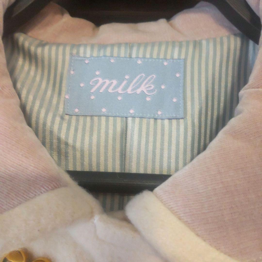 MILK ミルク　グラムハートコート オフホワイト&ピンク ハートボタン